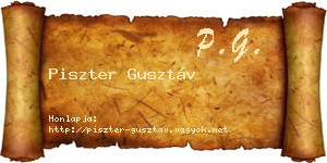 Piszter Gusztáv névjegykártya